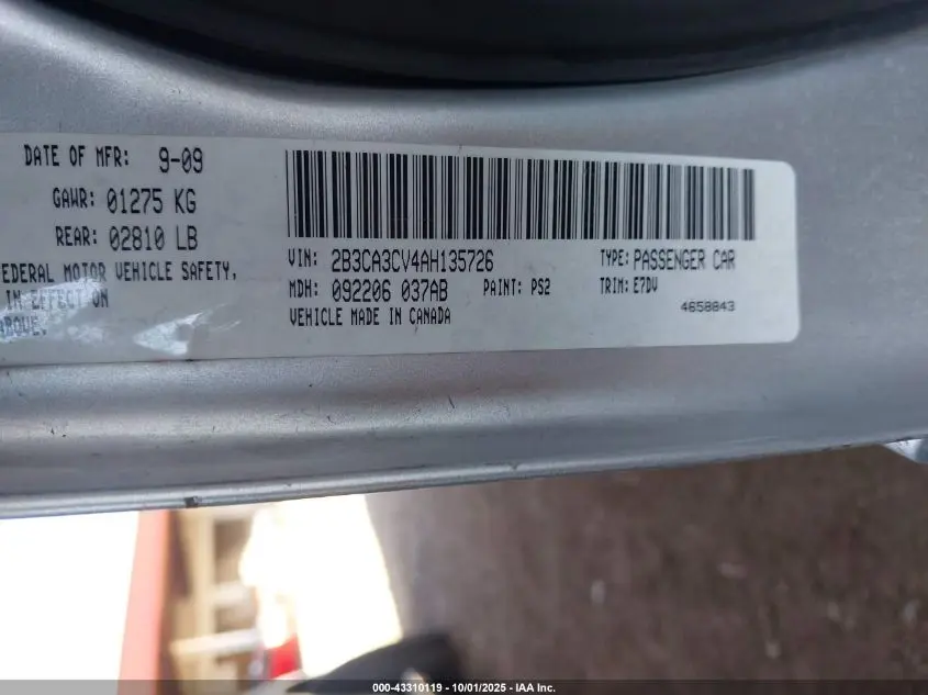 2010 DODGE CHARGER SXT