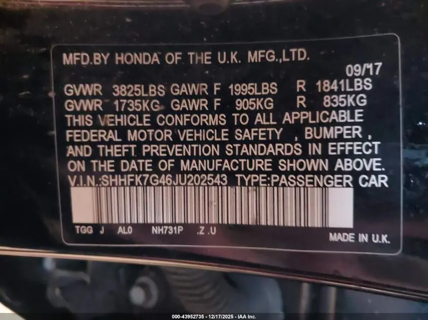 2018 HONDA CIVIC SPORT