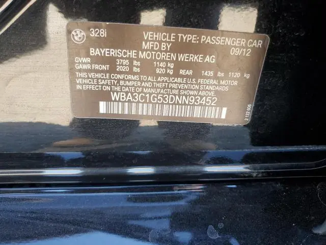 2013 BMW 328 I SULEV  