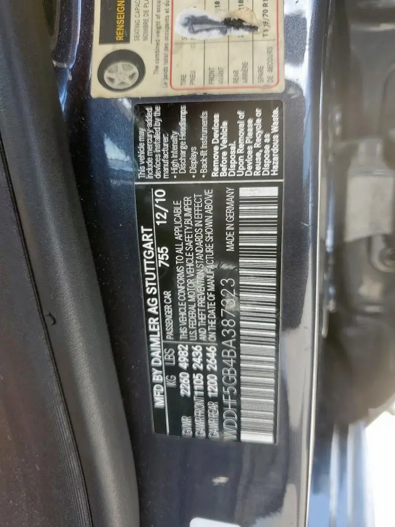 2011 MERCEDES-BENZ E 350  