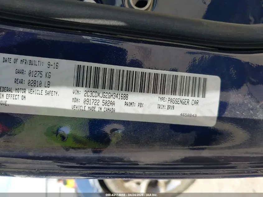 2016 DODGE CHARGER SXT