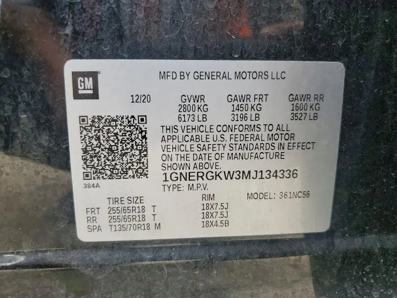 2021 CHEVROLET TRAVERSE LT  