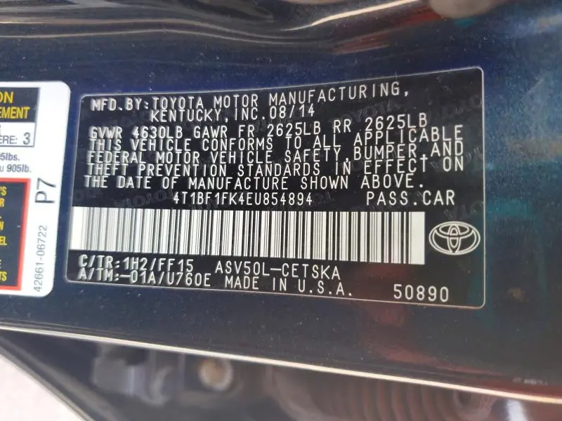 2014 TOYOTA CAMRY SE  