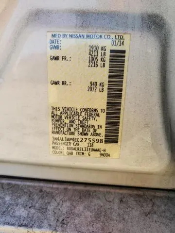 2014 NISSAN ALTIMA 2.5