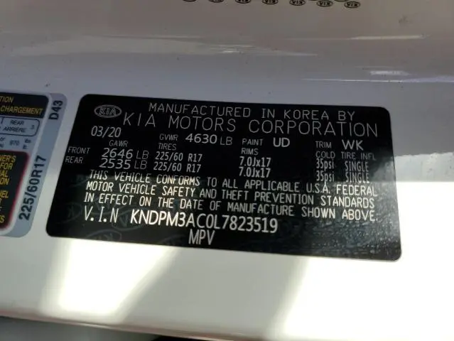 2020 KIA SPORTAGE LX  