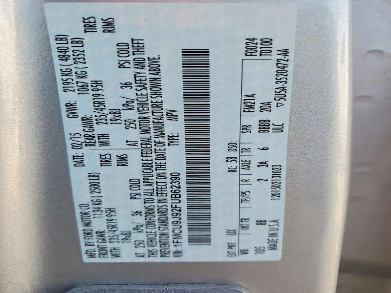 2015 FORD ESCAPE TITANIUM  