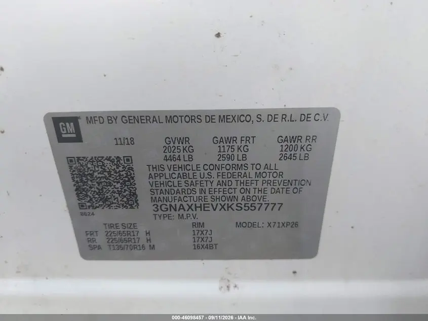 2019 CHEVROLET EQUINOX LS