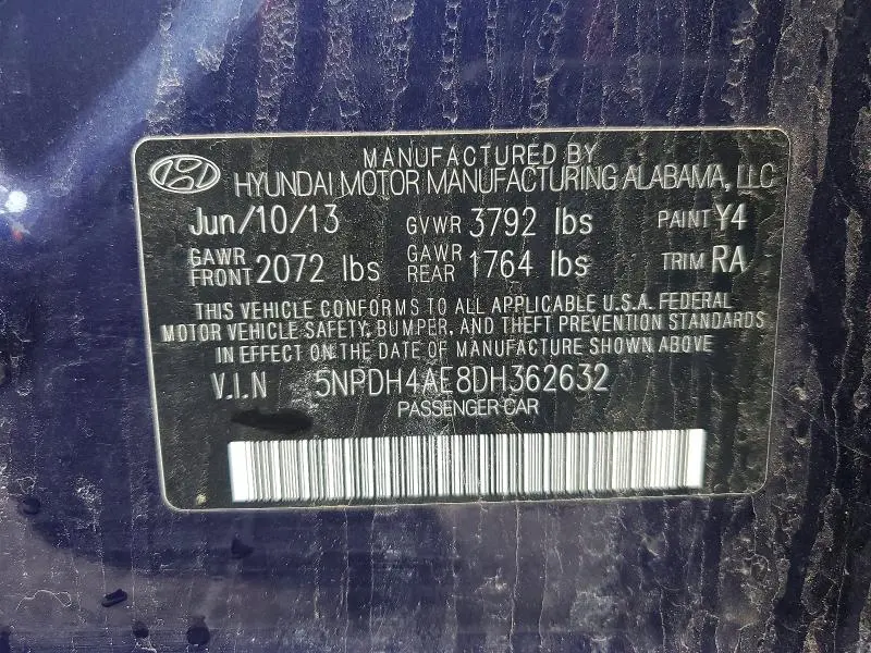 2013 HYUNDAI ELANTRA GLS  