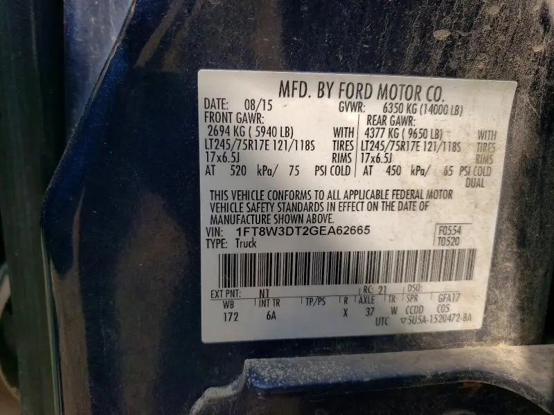 2016 FORD F350 SUPER DUTY  