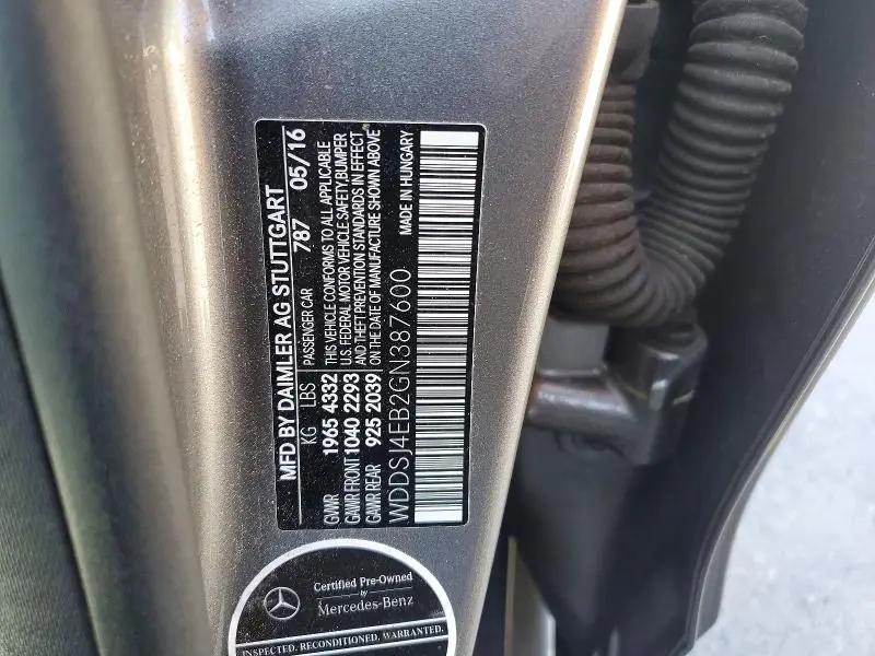 2016 MERCEDES-BENZ CLA 250  