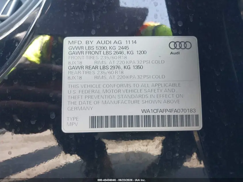 2015 AUDI Q5 2.0T PREMIUM