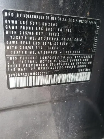 2021 VOLKSWAGEN TIGUAN SE  