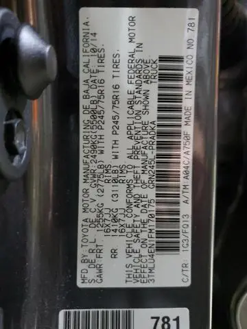 2015 TOYOTA TACOMA DOUBLE CAB  