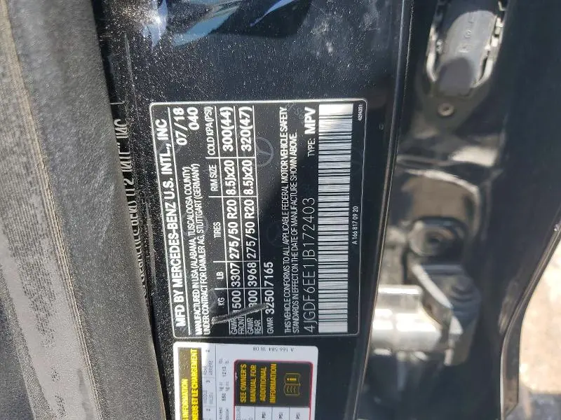 2018 MERCEDES-BENZ GLS 450 4MATIC  