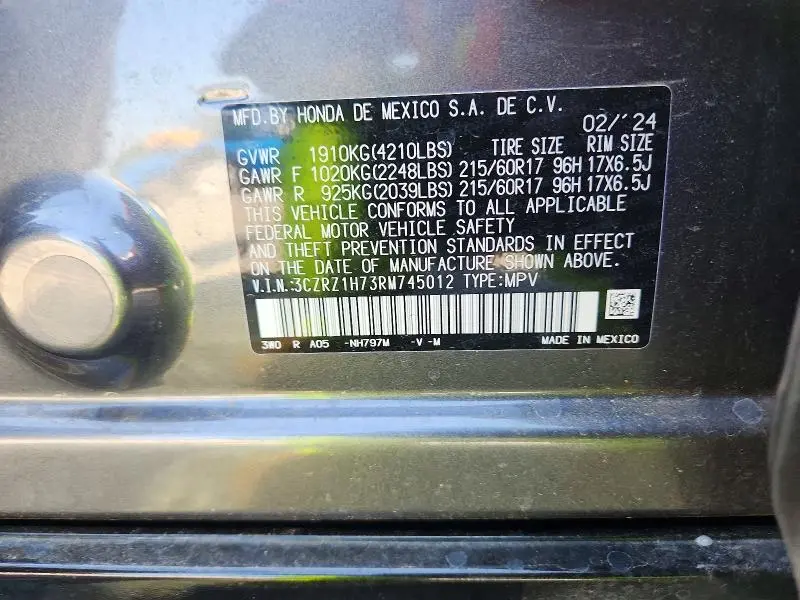 2024 HONDA HR-V EXL  