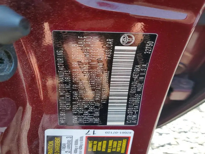 2013 TOYOTA AVALON XLE PREMIUM  
