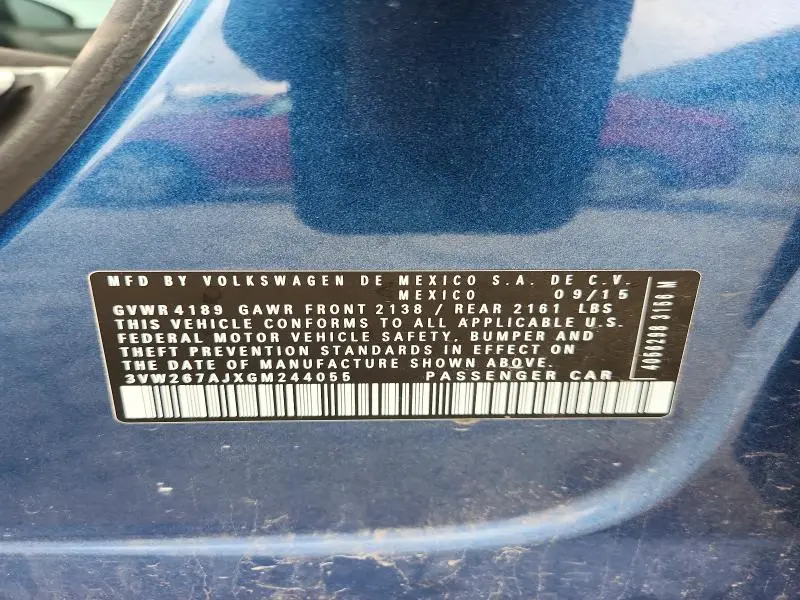 2016 VOLKSWAGEN JETTA S  