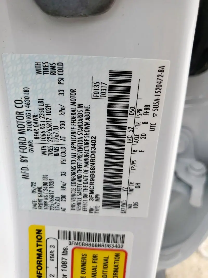 2022 FORD BRONCO SPORT BIG BEND  