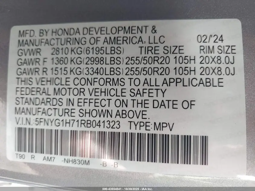 2024 HONDA PILOT TOURING