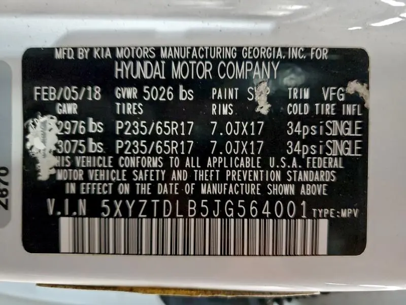 2018 HYUNDAI SANTA FE SPORT   