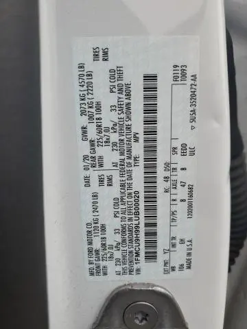 2020 FORD ESCAPE SEL  