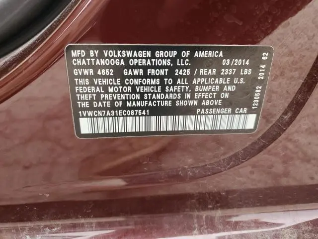 2014 VOLKSWAGEN PASSAT SEL
