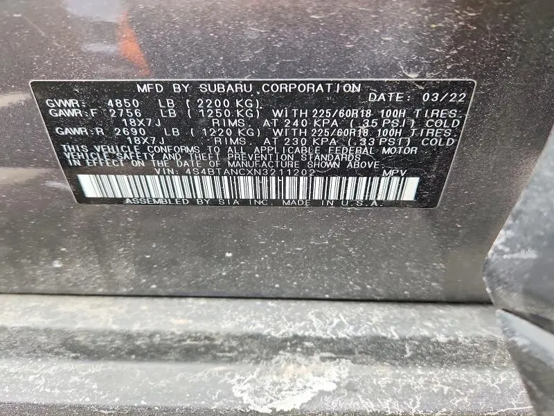 2022 SUBARU OUTBACK LIMITED  