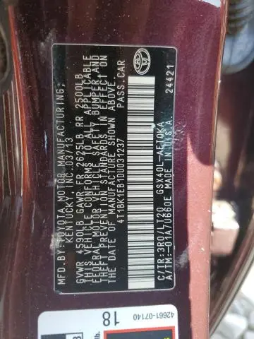 2013 TOYOTA AVALON BASE  