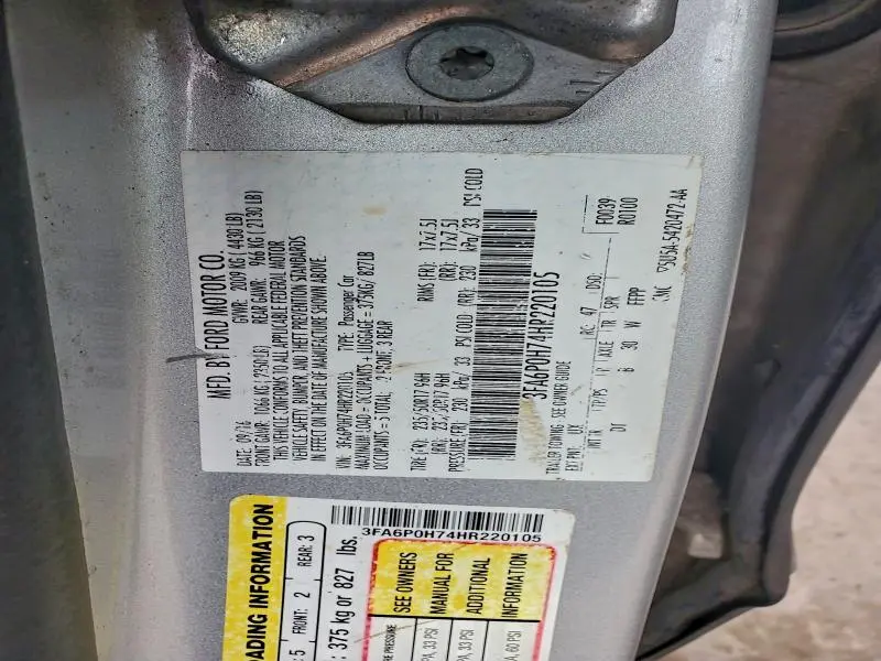 2017 FORD FUSION SE  