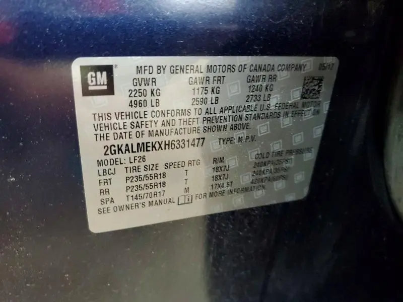 2017 GMC TERRAIN SLE  