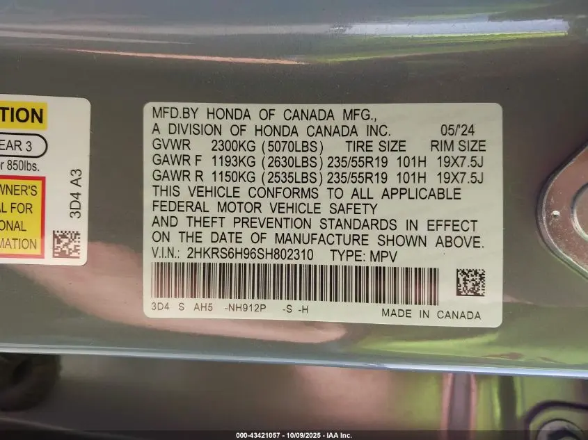 2025 HONDA CR-V HYBRID SPORT TOURING