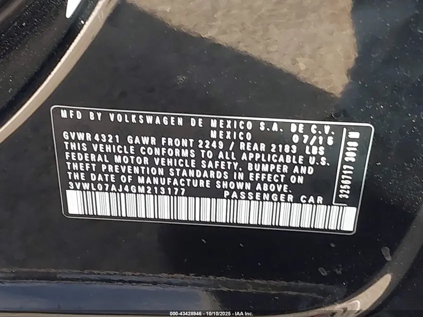 2016 VOLKSWAGEN JETTA 1.8T SEL