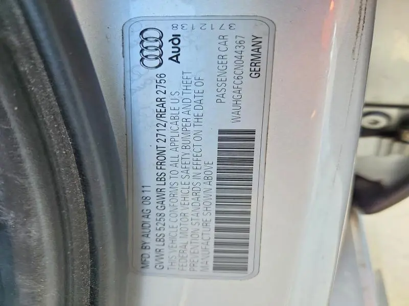 2012 AUDI A6 PRESTIGE  