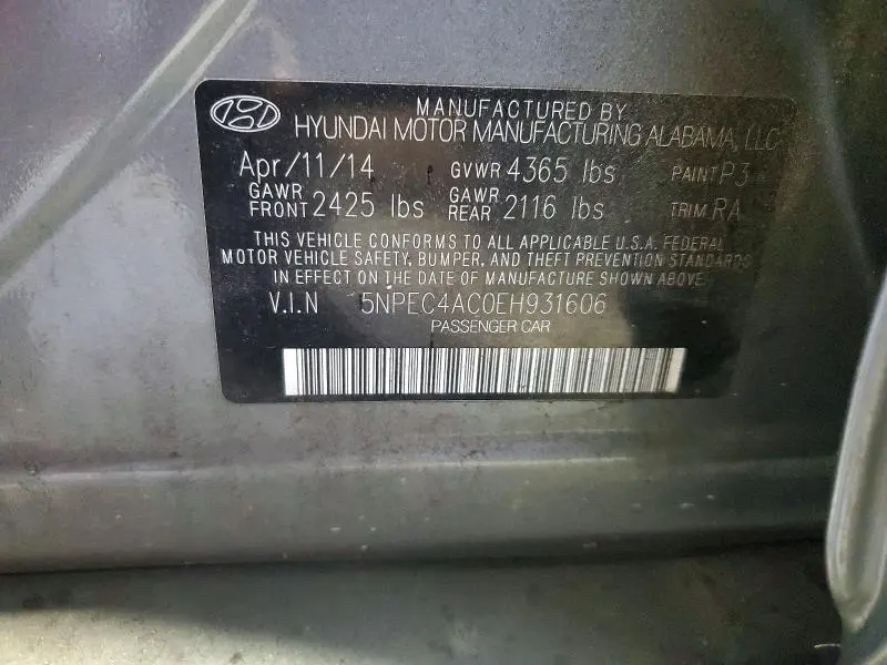 2014 HYUNDAI SONATA SE  