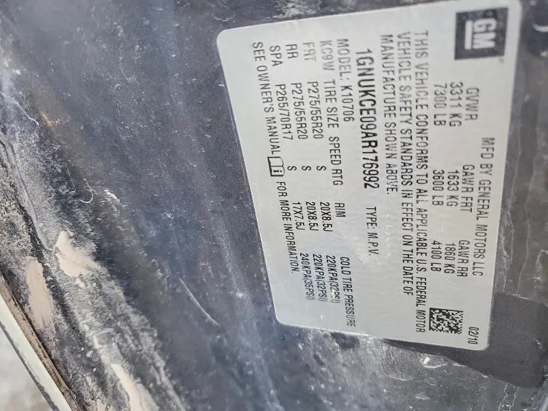 2010 CHEVROLET TAHOE K1500 LTZ  