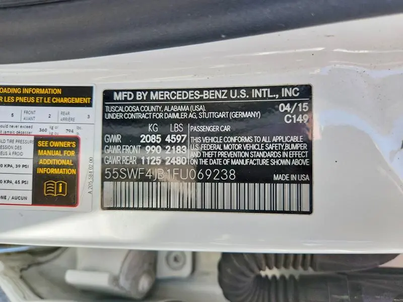 2015 MERCEDES-BENZ C 300  