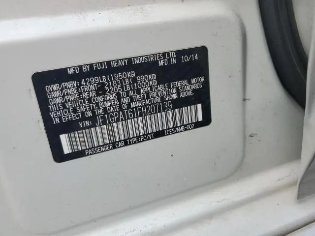 2015 SUBARU IMPREZA SPORT  