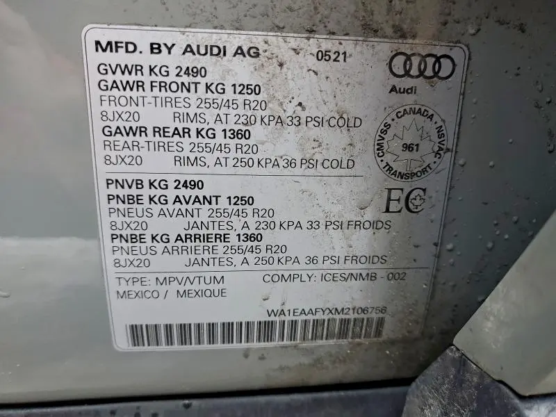 2021 AUDI Q5 PROGRESSIV  