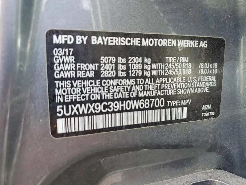 2017 BMW X3 XDRIVE28I  