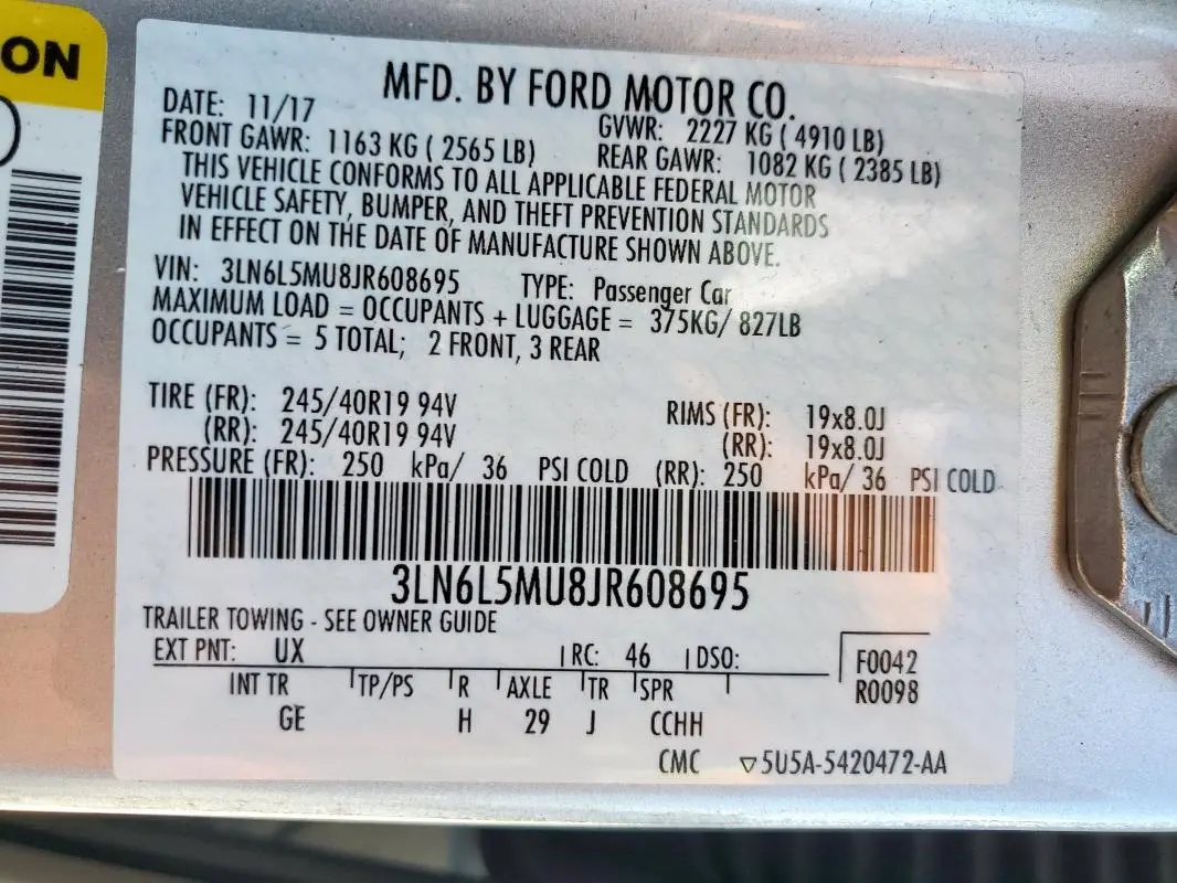 2018 LINCOLN MKZ HYBRID RESERVE  