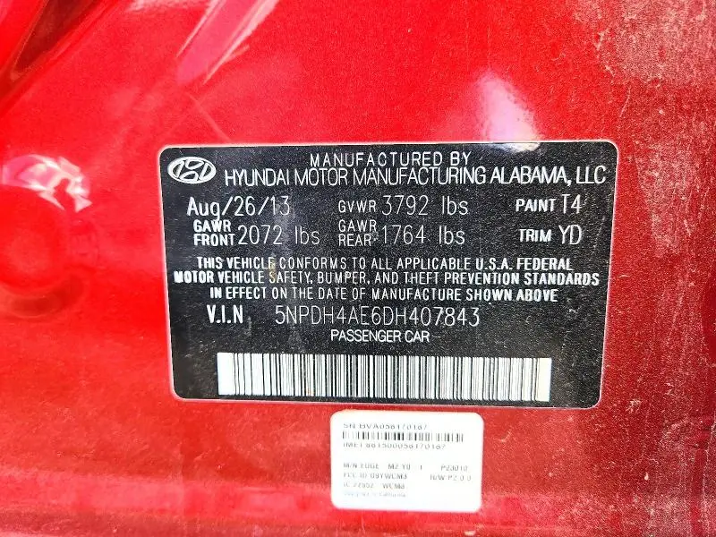 2013 HYUNDAI ELANTRA GLS  