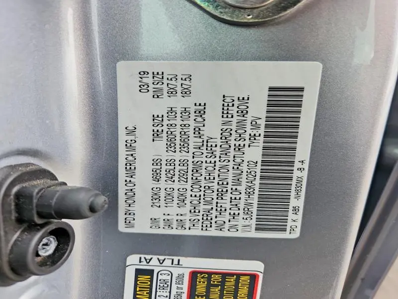 2019 HONDA CR-V EXL  