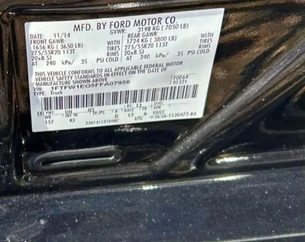 2015 FORD F150 SUPERCREW  