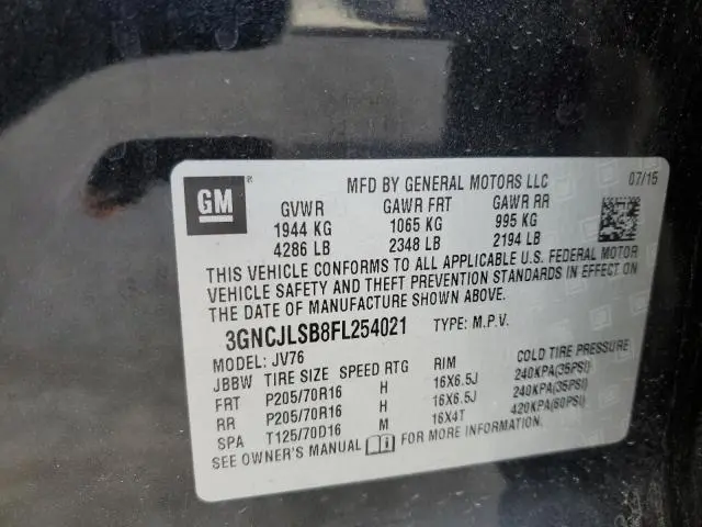 2015 CHEVROLET TRAX 1LT