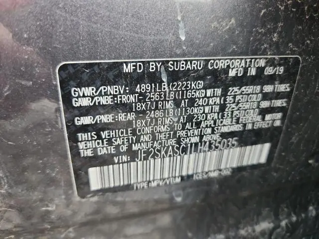 2020 SUBARU FORESTER LIMITED  