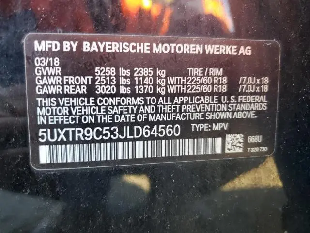 2018 BMW X3 XDRIVE30I  