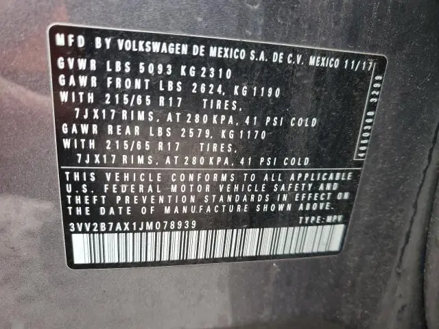 2018 VOLKSWAGEN TIGUAN SE