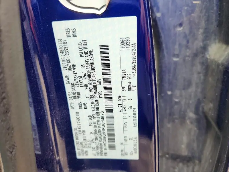 2015 FORD ESCAPE SE  