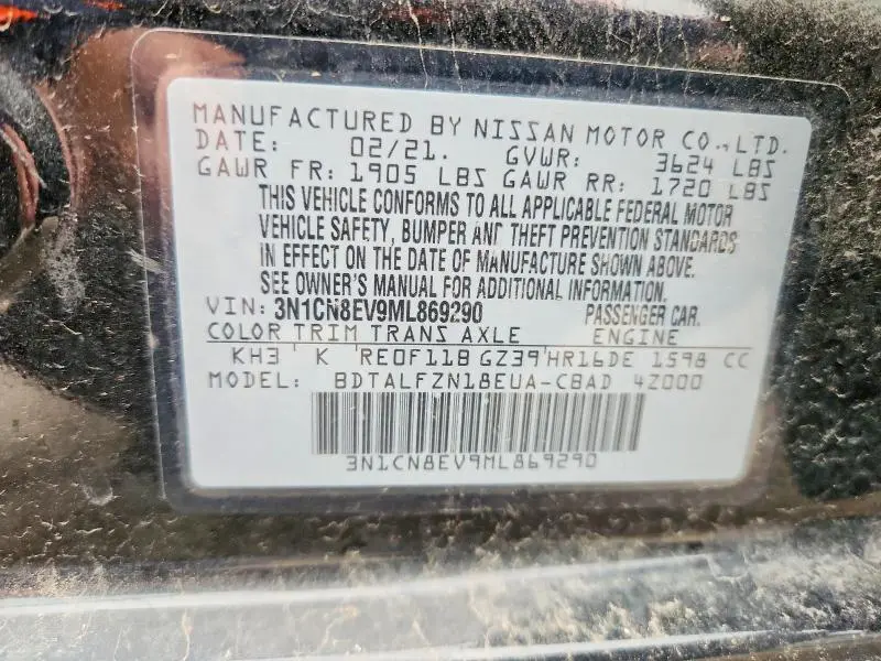 2021 NISSAN VERSA SV  
