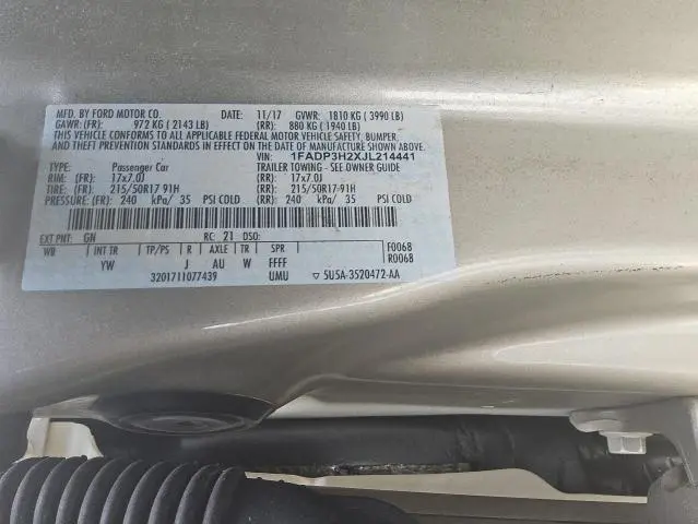 2018 FORD FOCUS SEL  